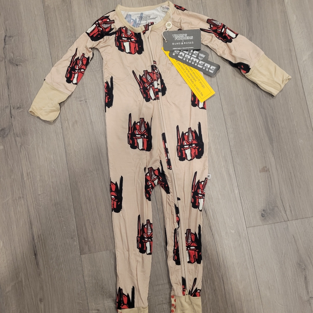Bamboo Bums And Roses Transformers Optimus Prime Convertible Romper Onsie